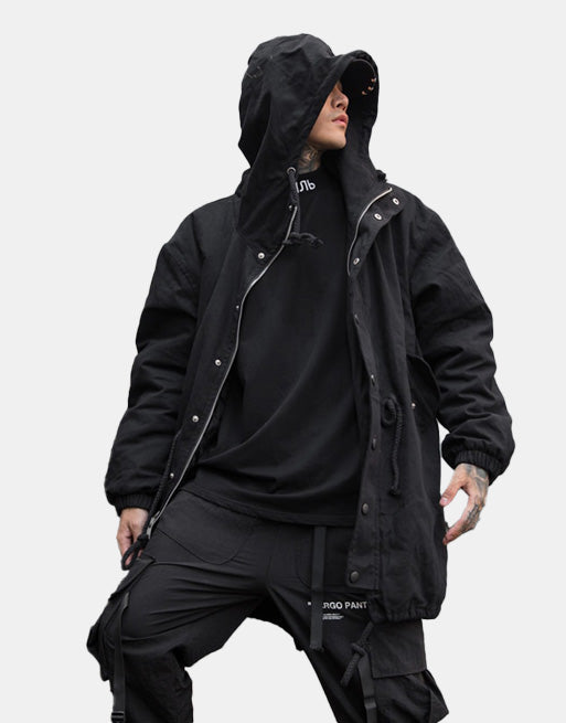 Black Out V1 Trench Coat , - Streetwear Jacket - Slick Street