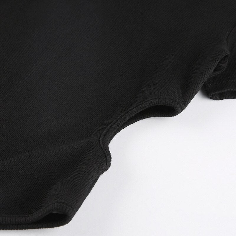 Suchcute Hollow Black Bodysuit ,  - Streetwear Bodysuit - Slick Street