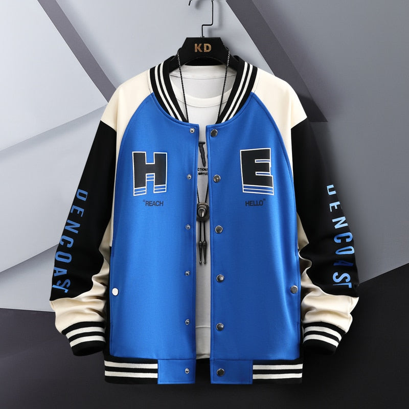 DENCOAST HOPE Varsity Jacket Blue, XS - Streetwear Jacket - Slick Street