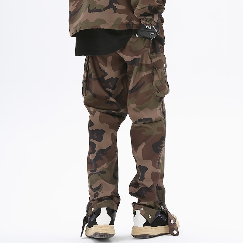 N923 Drawstring Camo Jacket & Cargo Pants Set ,  - Streetwear Tracksuits - Slick Street