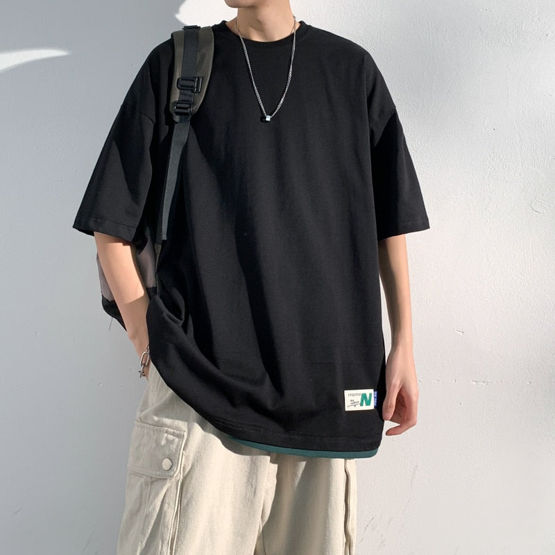 N Solid Label T-Shirt ,  - Streetwear T-Shirt - Slick Street