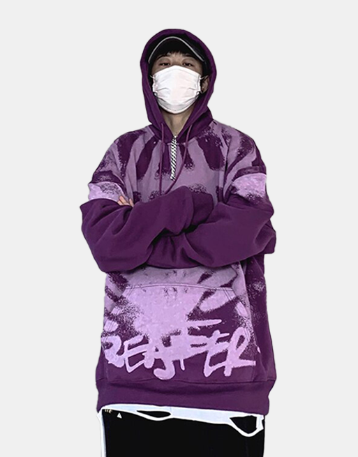 Fierce Punisher Hoodie Purple, XS - Streetwear Hoodie - Slick Street