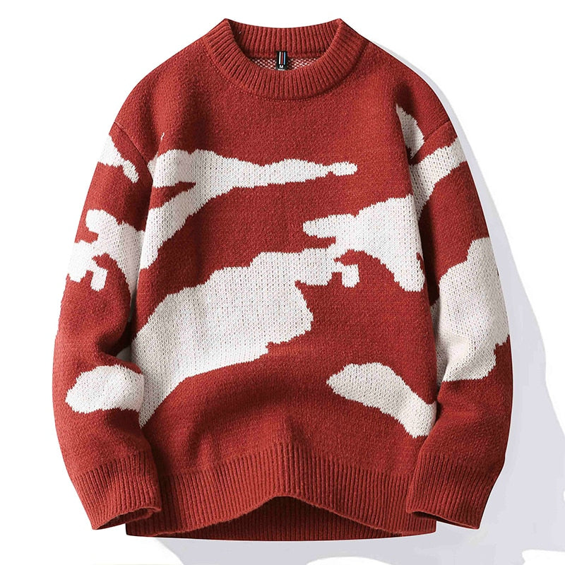 Honeycomb Knitwear Sweater Red, XS - Streetwear Sweater - Slick Street