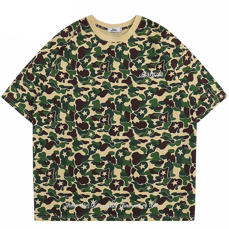 Snappy Crocodile Star Camouflage Design T-Shirt ,  - Streetwear T-Shirt - Slick Street