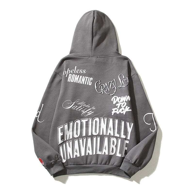 Emotionally Unavailable Note Hoodie ,  - Streetwear Hoodie - Slick Street