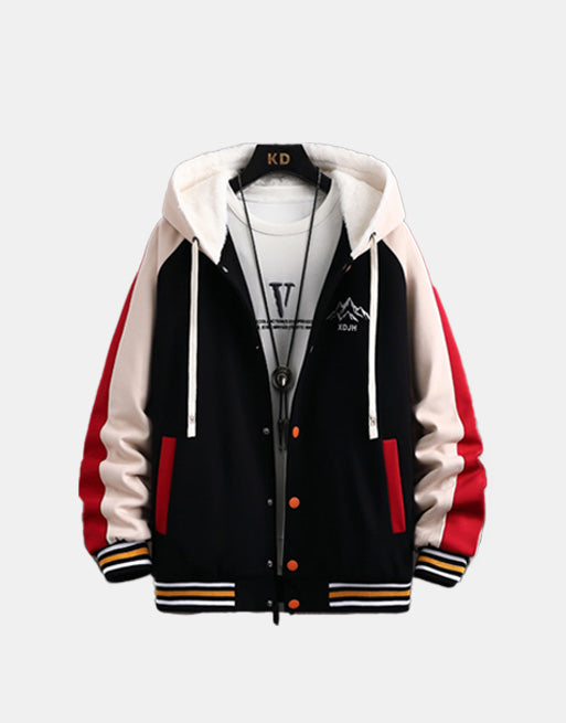 XDJH Hooded Varsity Jacket ,  - Streetwear Jacket - Slick Street