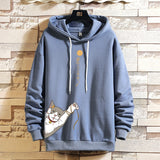 Lucky Chinese Cat Hoodie Blue, XS - Streetwear Hoodie - Slick Street