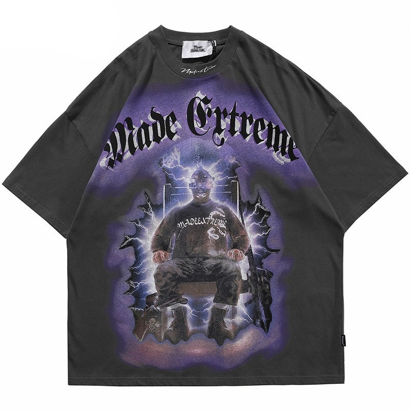 MADE EXTREME Electrify Polygraphy Loose T-Shirt ,  - Streetwear T-Shirt - Slick Street