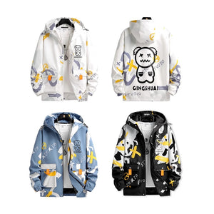 GINGSHUAI Raster Digital Graphic Hoodie ,  - Streetwear Hoodie - Slick Street