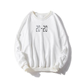 20-20 Number Plain Pullover Sweatshirt White, M - Streetwear Sweatshirts - Slick Street