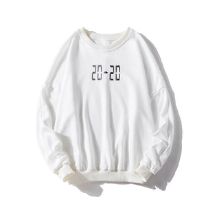 20-20 Number Plain Pullover Sweatshirt White, M - Streetwear Sweatshirts - Slick Street