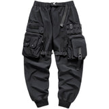 BlackOut Cargo Pants V2 XS, Black - Streetwear Cargo Pants - Slick Street