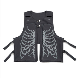 Skeleton Print Vest ,  - Streetwear Vest - Slick Street
