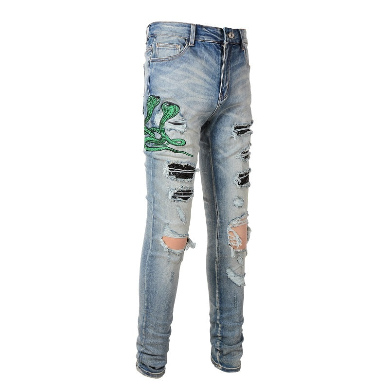 COBRA Snake Denim Jeans ,  - Streetwear Jeans - Slick Street