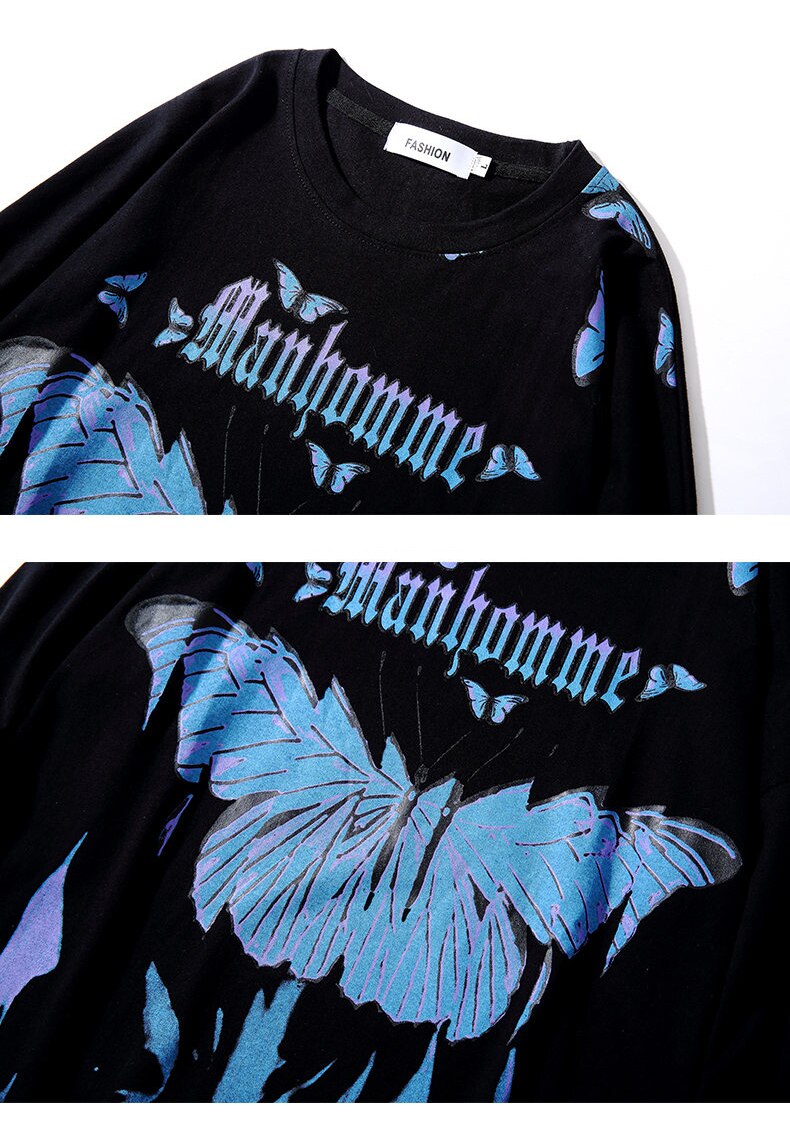 Butterfly Fire Flame Sweatshirt ,  - Streetwear Sweatshirts - Slick Street