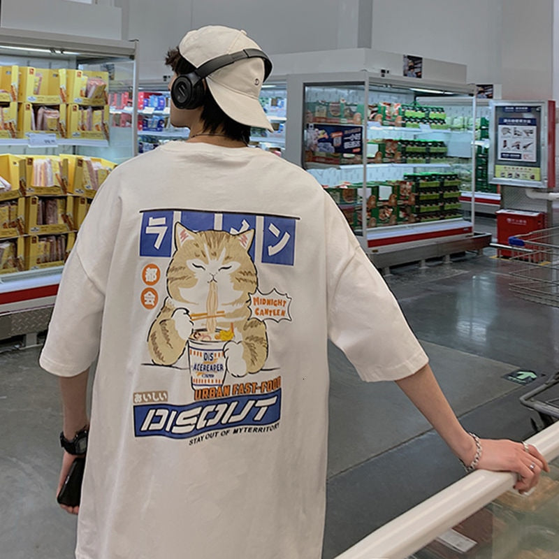 Midnight Canteen Cat Graphic T-Shirt , - Streetwear T-Shirt - Slick Street