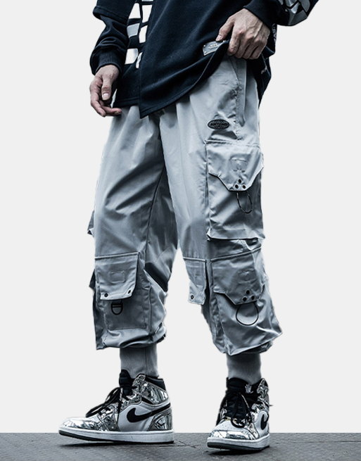 Dark Cosmic Cargo Pants XS, Gray - Streetwear Cargo Pants - Slick Street