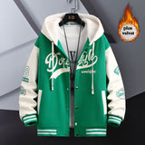 Dorestyle Hooded Varsity Jacket Green, XS - Streetwear Jacket - Slick Street