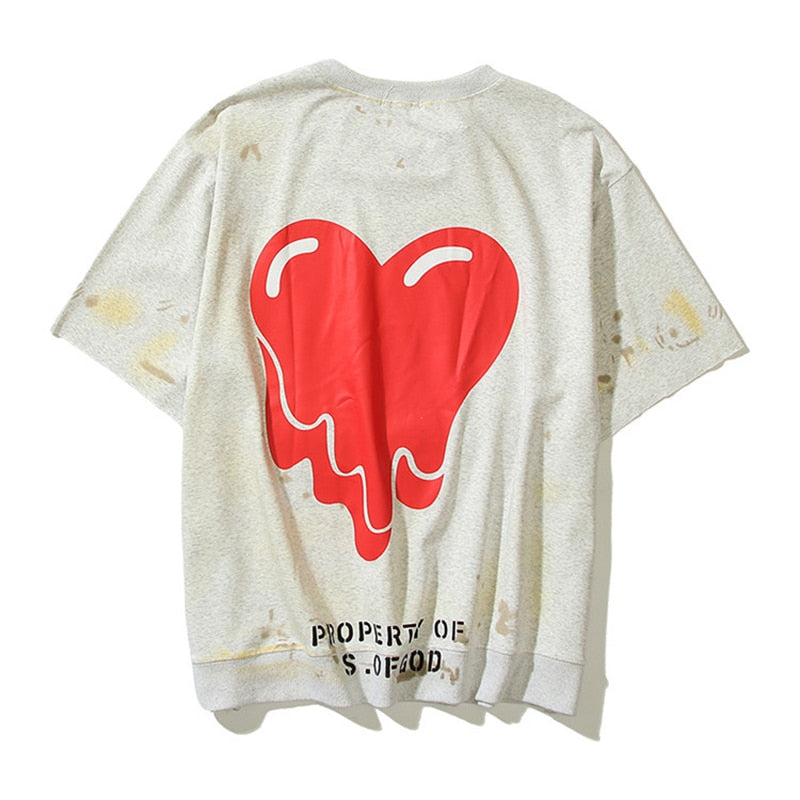 SAINT EU liquefy Heart Shape T-Shirt ,  - Streetwear T-Shirt - Slick Street