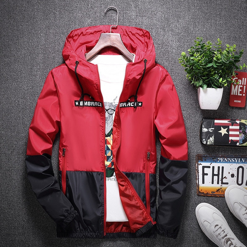Embrace Two Half Color Jacket Red, XS - Streetwear Jacket - Slick Street