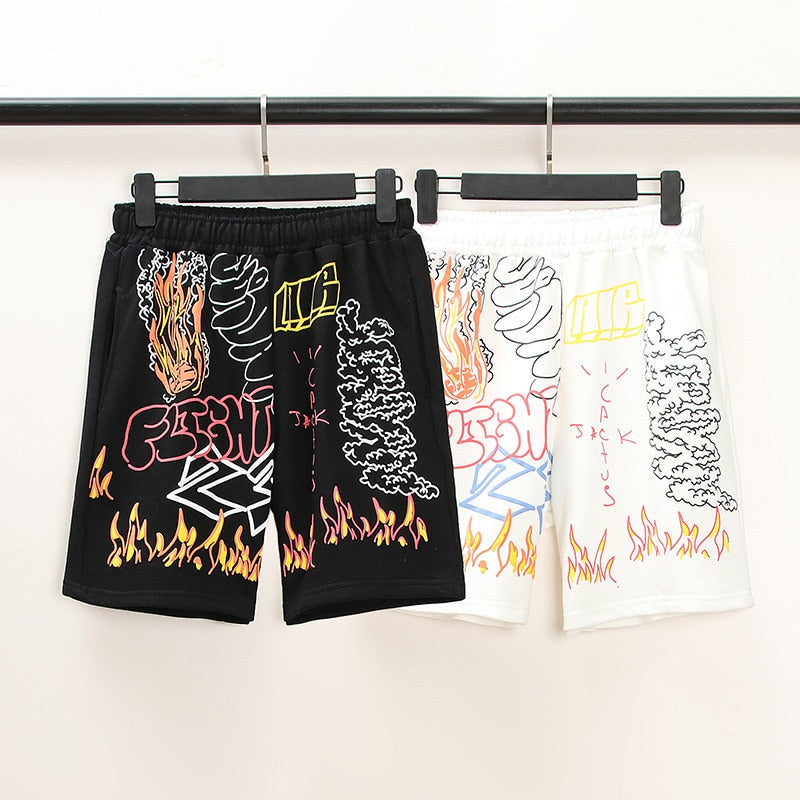 Cactus Fire Shorts ,  - Streetwear Shorts - Slick Street