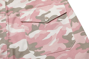 PK21 Straight Multi-pocket Cargo Pants - Pink Camo ,  - Streetwear Cargo Pants - Slick Street