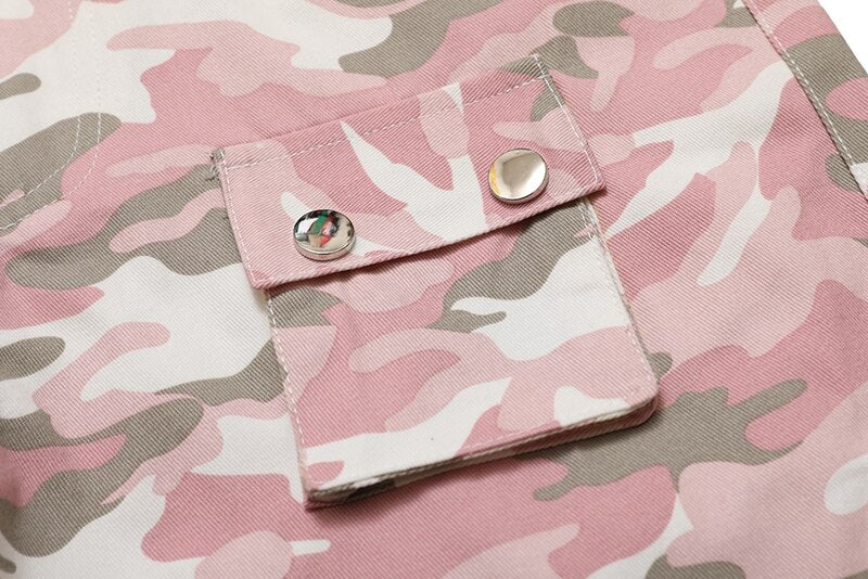 PK21 Straight Multi-pocket Cargo Pants - Pink Camo ,  - Streetwear Cargo Pants - Slick Street