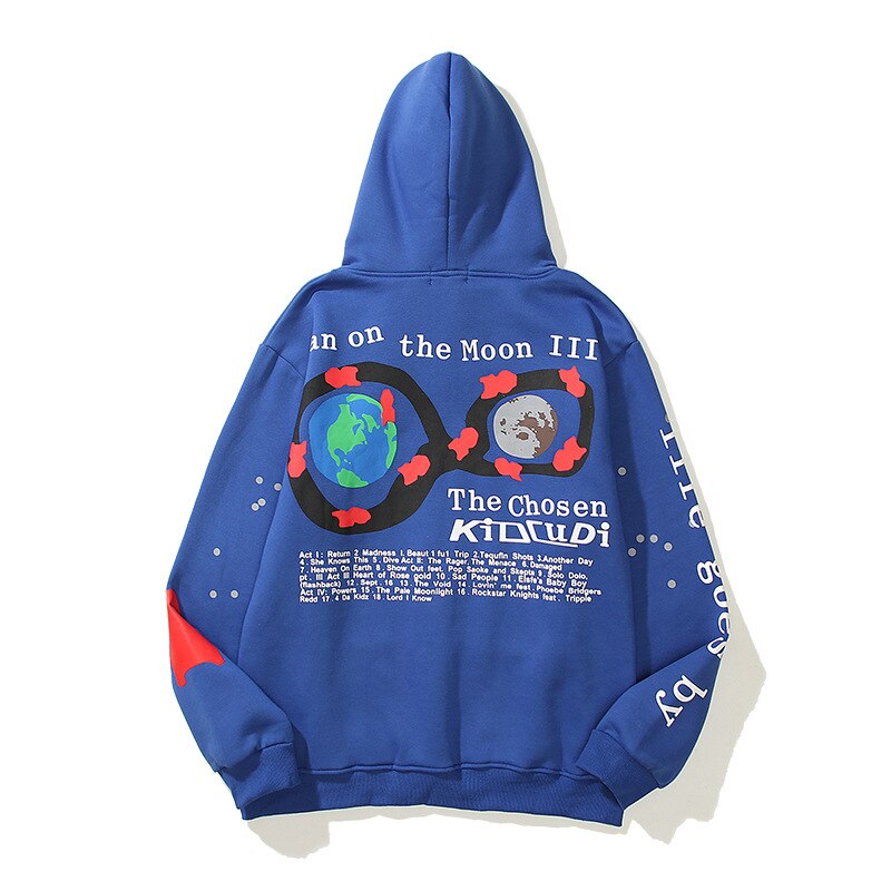 Kid Cudi Earth And Moon Print Hoodie ,  - Streetwear Hoodie - Slick Street