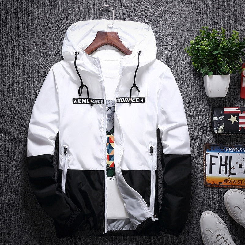 Embrace Two Half Color Jacket White, XS - Streetwear Jacket - Slick Street