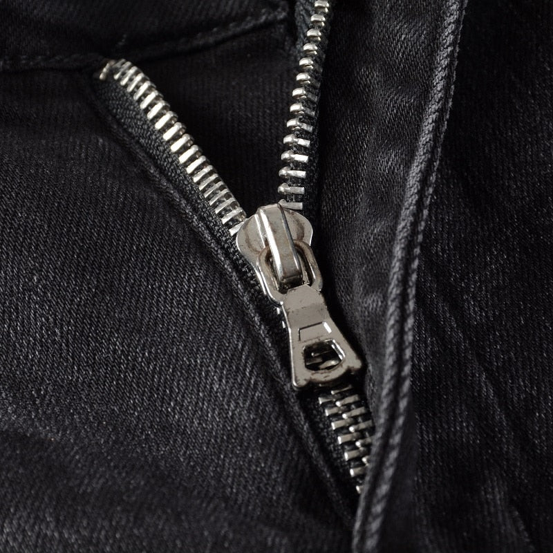 Ruby Distressed Rhinestone Slim Black Jeans ,  - Streetwear Jeans - Slick Street