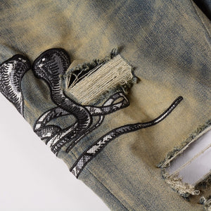 COBRA Snake Denim Jeans ,  - Streetwear Jeans - Slick Street