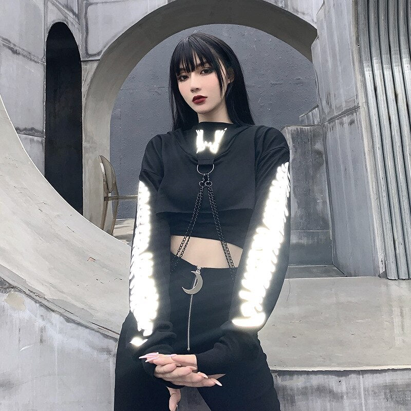 Demon Wings With Metal Chain Hoodie ,  - Streetwear Hoodie - Slick Street