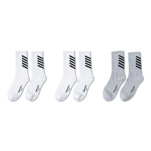 V1AZ Socks (3 PACK) 2 pcs white 1 gray, One Size - Streetwear Socks - Slick Street