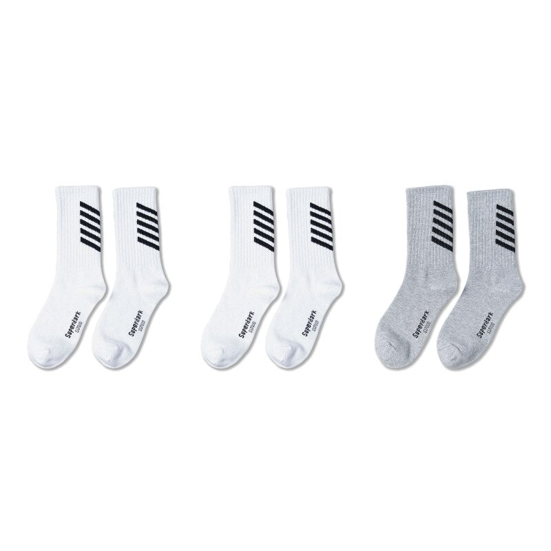 V1AZ Socks (3 PACK) 2 pcs white 1 gray, One Size - Streetwear Socks - Slick Street