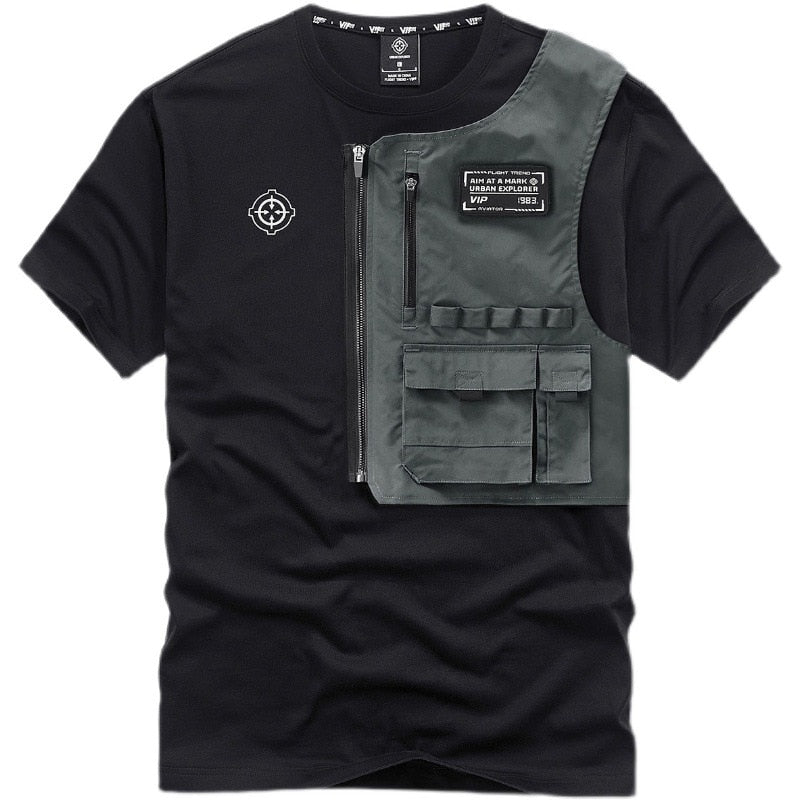 Aviator AIM Techwear T-Shirt Black, XS - Streetwear T-Shirt - Slick Street
