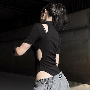 Suchcute Hollow Black Bodysuit ,  - Streetwear Bodysuit - Slick Street