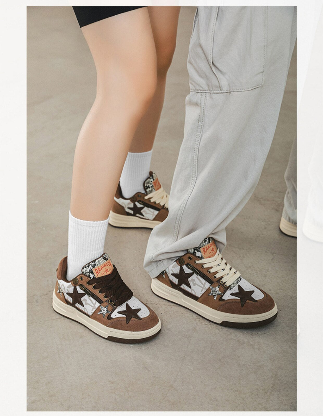 Star Eli1 Skate Sneakers - Brown ,  - Streetwear Shoes - Slick Street