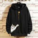 Lucky Chinese Cat Hoodie Black, XS - Streetwear Hoodie - Slick Street