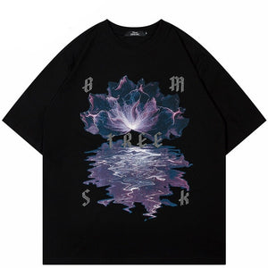 Indigo Lightning Reflection T-Shirt , - Streetwear T-Shirts - Slick Street