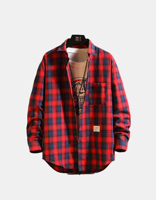 Gingham Pattern Shirt ,  - Streetwear Shirt - Slick Street