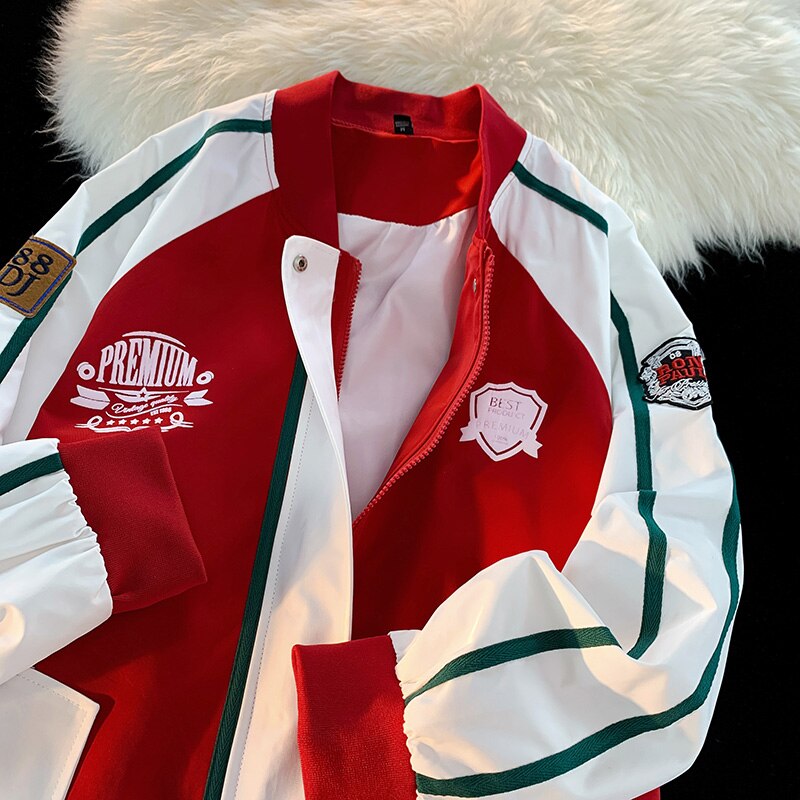 Premium MA1 Zipper Jacket Red, XS - Streetwear Jacket - Slick Street