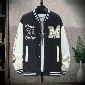 Dunk 21 Vintage Varsity Jacket Black, XS - Streetwear Jacket - Slick Street