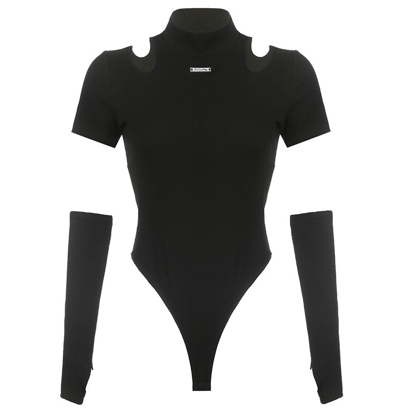 Suchcute Hollow Black Bodysuit ,  - Streetwear Bodysuit - Slick Street