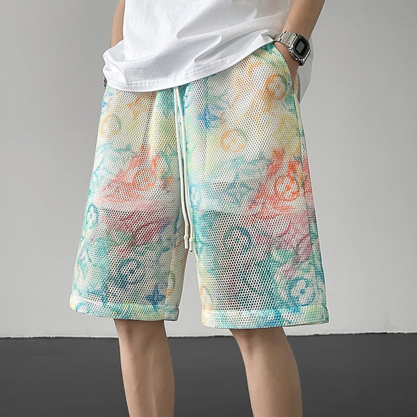 X-Color Tie-dye Mesh Shorts ,  - Streetwear Shorts - Slick Street