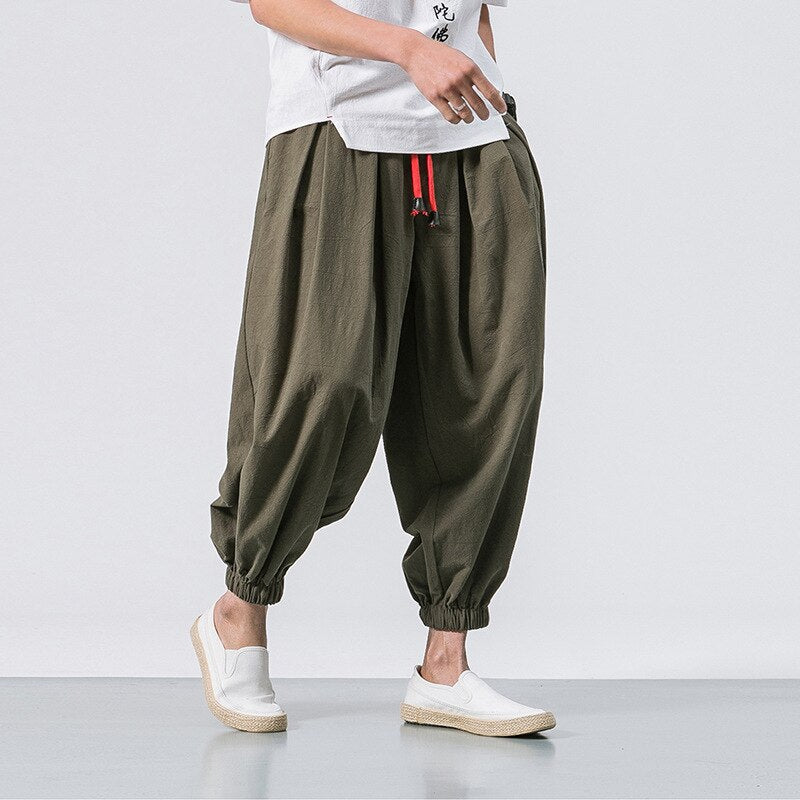 Red String Harem Pants ,  - Streetwear Pants - Slick Street