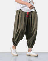 Red String Harem Pants Army Green, XS - Streetwear Pants - Slick Street