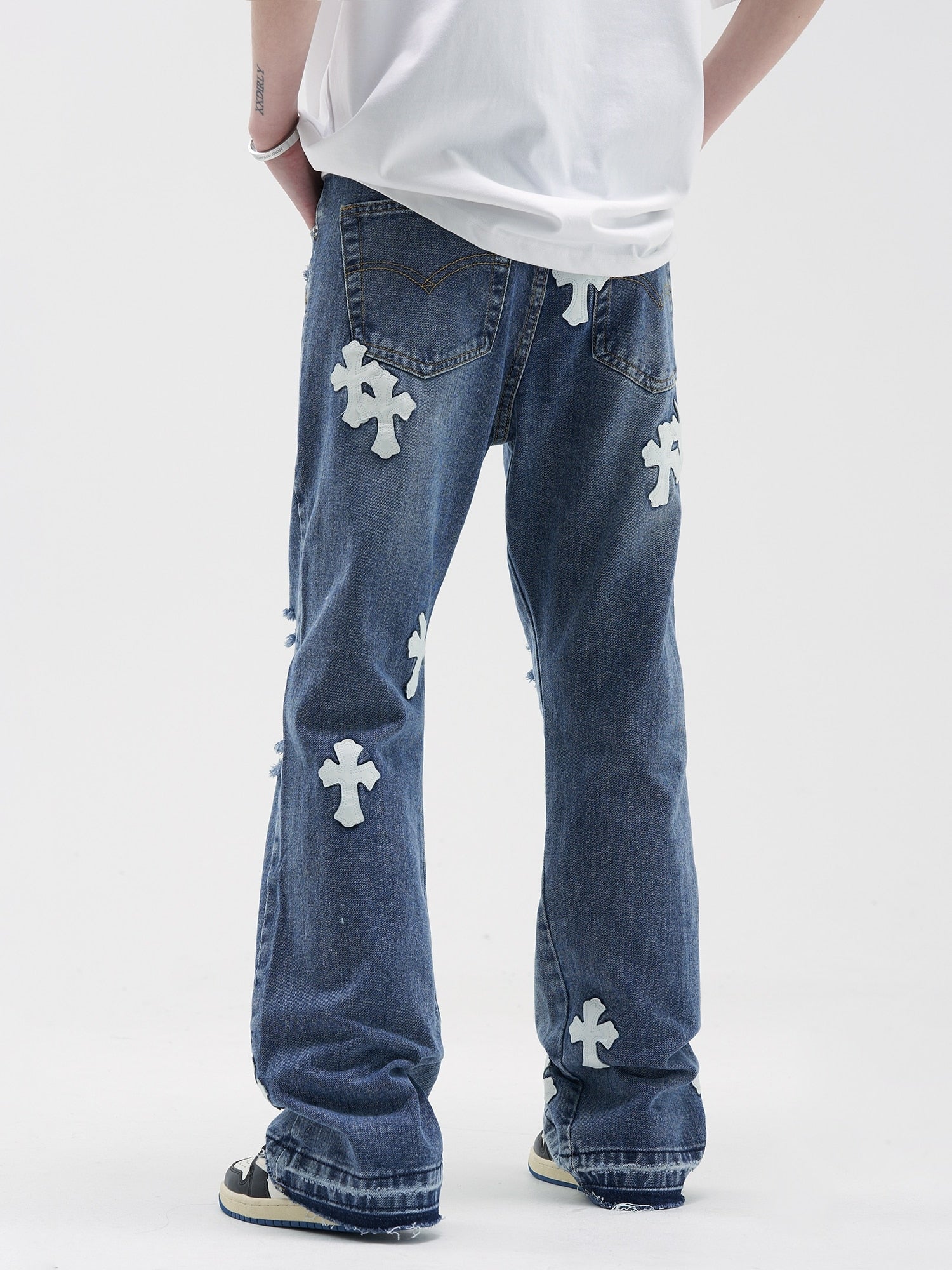 The Crucifix Cross Patch Jeans ,  - Streetwear Jeans - Slick Street
