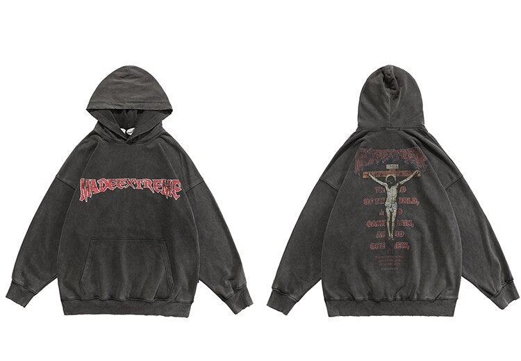 MADEEXTREME 'The Lord' Washed Hoodie ,  - Streetwear Hoodie - Slick Street