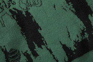 Monochrome Distressed Sweater ,  - Streetwear Sweater - Slick Street