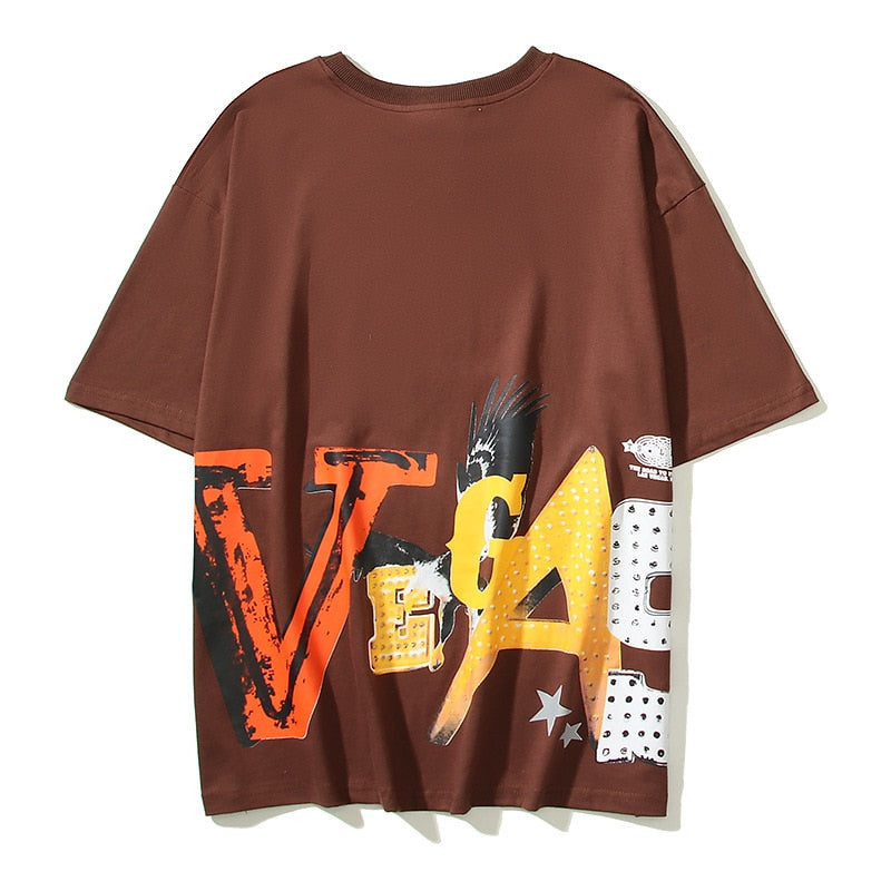 Bronze Vegas Star Loose-Fit T-Shirt Brown, XS - Streetwear T-Shirt - Slick Street